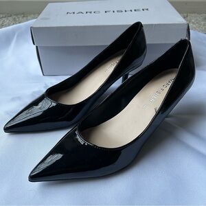 Marc Fisher Patent Kitty Heels
